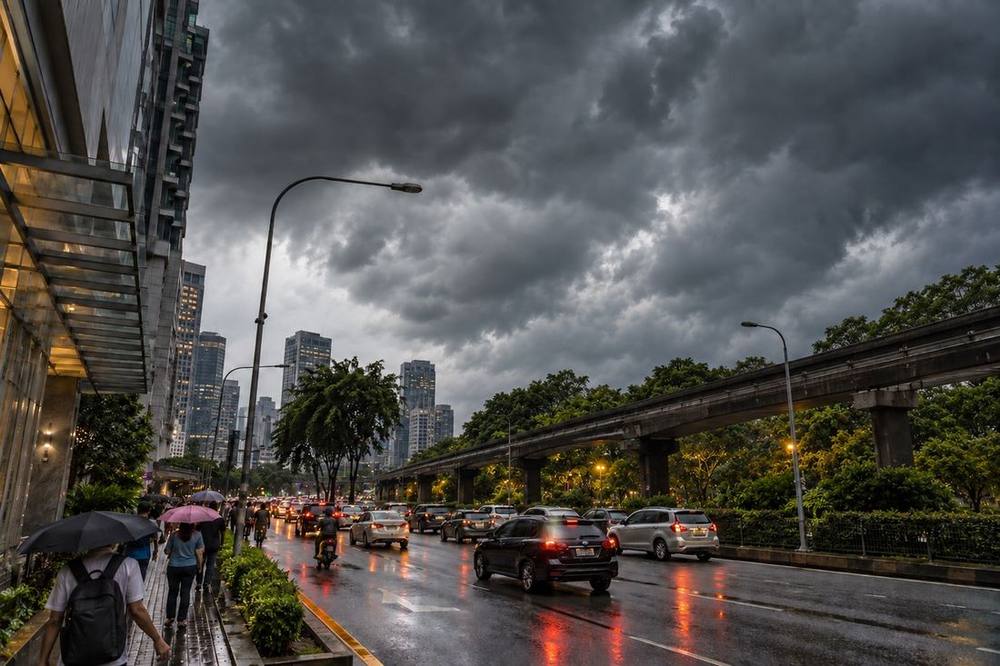 Afternoon thunderstorm clouds over Kuala Lumpur